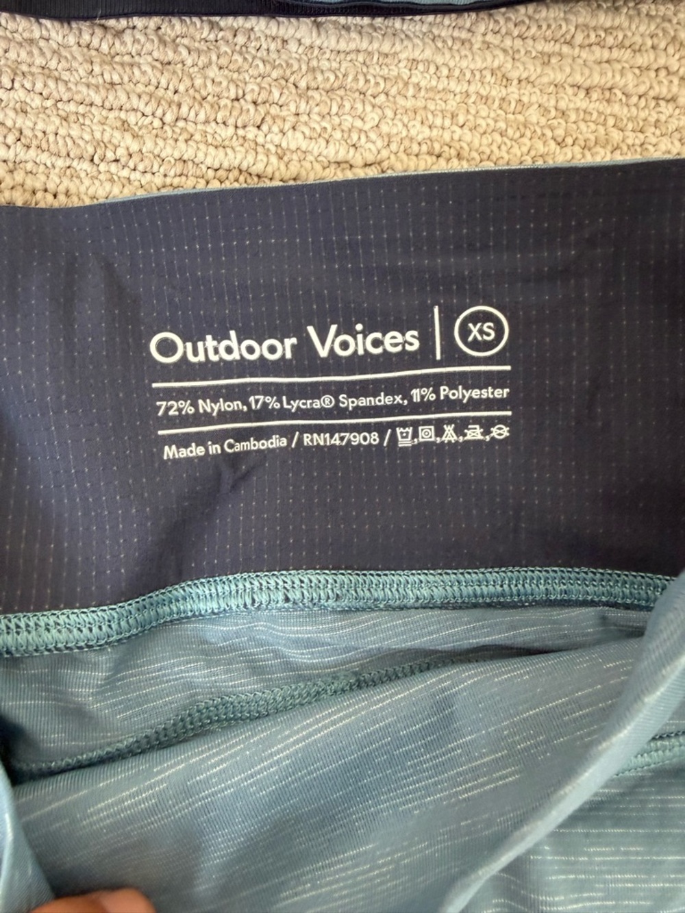 Outdoor Voices Light Blue Racerback Sports Bra & Leggings Set - XS - Picture 4 of 4